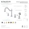 Kingston Brass Widespread Kitchen Faucet with Brass Sprayer, Matte Black KB1790BLBS - alternate 6